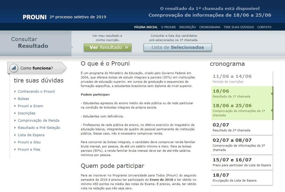 Resultados do ProUni do 2º semestre são divulgados
